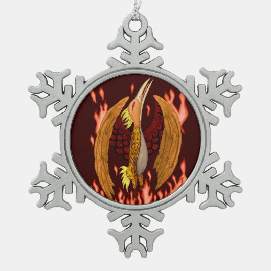 フェニックス スノーフレークピューターオーナメント (正面)