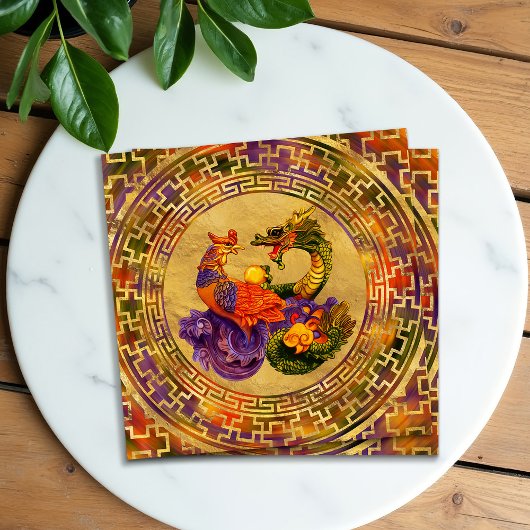 フェニックス&ドラゴンオーナメント スクエア名刺