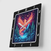 フェニックス・フライト・オーバー・ミッドナイト・リッジ スクエア壁時計 (傾斜)