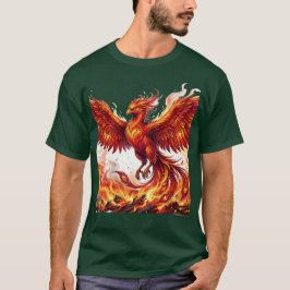 フェニックス ライジング メンズTシャツ - 不死鳥の力強さ Tシャツ