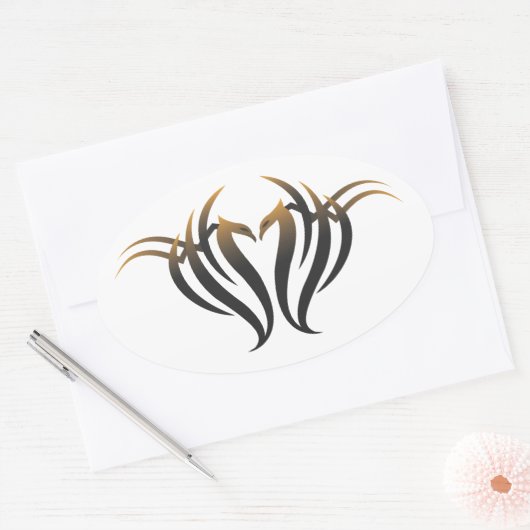 フェニックス 楕円形シール (封筒)