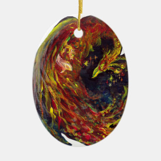 フェニックスPheonix赤いFirebirdの雷鳥の炎 セラミックオーナメント
