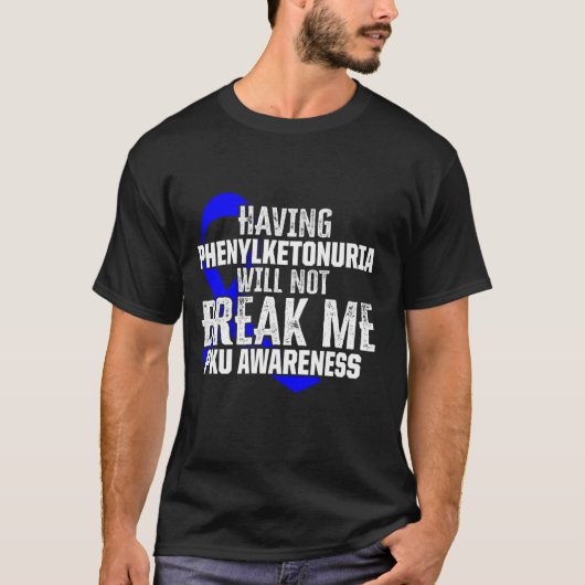 フェニルケトン尿Pku強力な戦士の忍耐アワーーン Tシャツ (正面)