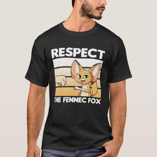 フェネックキツネ1を尊重 Tシャツ (正面)
