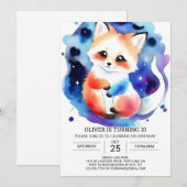 フェネック・フォックスの誕生日パーティー 招待状 (正面/裏面)