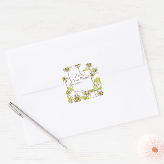 フェバー空白のレス茶ブレンドラベルカスタム スクエアシール (封筒)