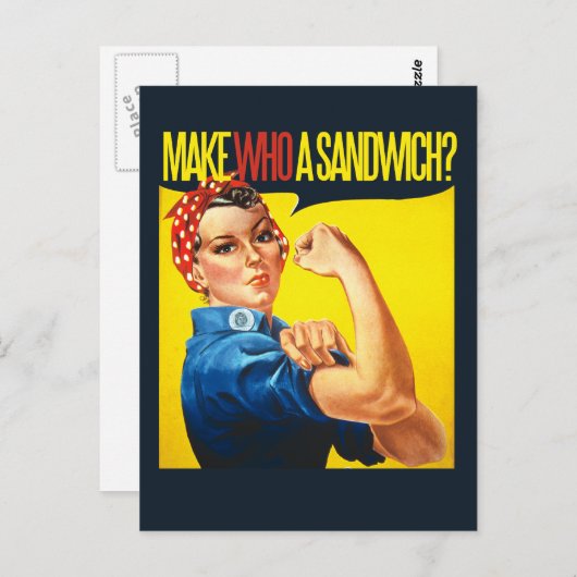 フェミおもしろいニストのロージー・リベッターのユーモア ポストカード (正面/裏面)