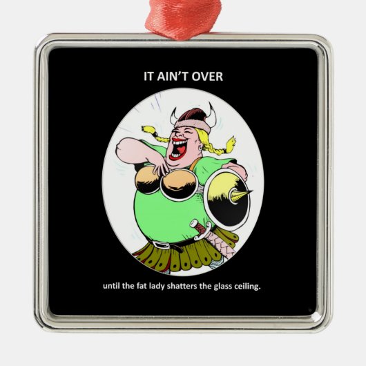 フェミおもしろいニストやる気を起こさせる引用文終わっていない メタルオーナメント (正面)