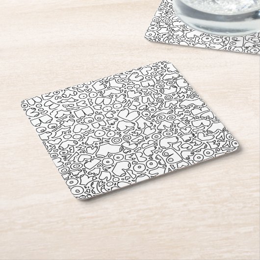 フェミおもしろいニストベビー スクエアペーパーコースター (アングル)