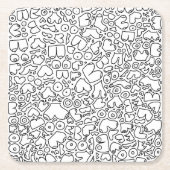 フェミおもしろいニストベビー スクエアペーパーコースター (正面)