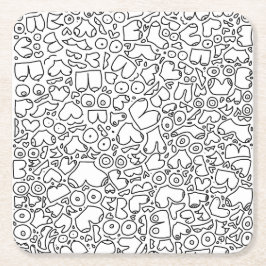 フェミおもしろいニストベビー スクエアペーパーコースター