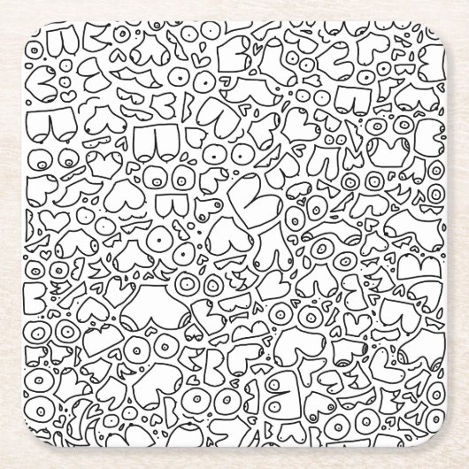 フェミおもしろいニストベビー スクエアペーパーコースター (正面)