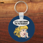 フェミおもしろいニストポップ・アートのアートアンチ家父長制引用文女性 キーホルダー (正面)