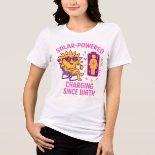 フェミおもしろいニスト太陽のパワーTシャツ – 帯電した女性 トライブレンドTシャツ
