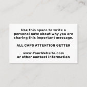 フェミはっきりしたニストの抗議アートが民主主義を手に入れ 名刺 (裏面)