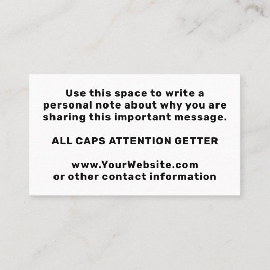 フェミはっきりしたニストの抗議アートが民主主義を手に入れ 名刺 (裏面)