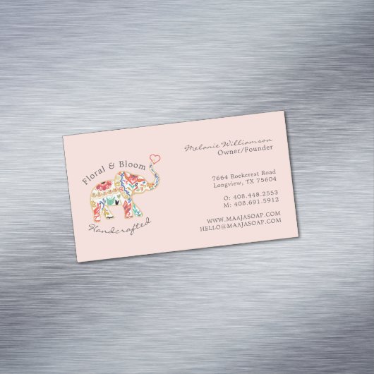 フェミエレガントニフローラ装飾象華美象 マグネット名刺 (インサイチュ)