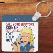 フェミカスタムニスト政治活動家民主女性 キーホルダー (裏面)