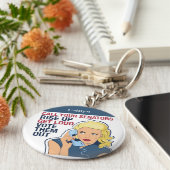 フェミカスタムニスト政治活動家民主女性 キーホルダー (側面)