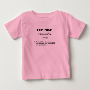 フェミズム定義ピンク ベビーTシャツ