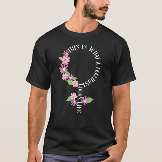 フェミニストがシンボルの花のように見える Tシャツ (正面)