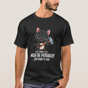 フェミニストのかわいい猫が家父長制をぶっ壊す、でも可愛く Tシャツ