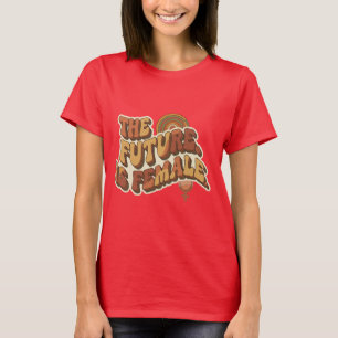 フェミニストのためのレトロ70'sタイポグラフィ 女性の未来 tシャツ