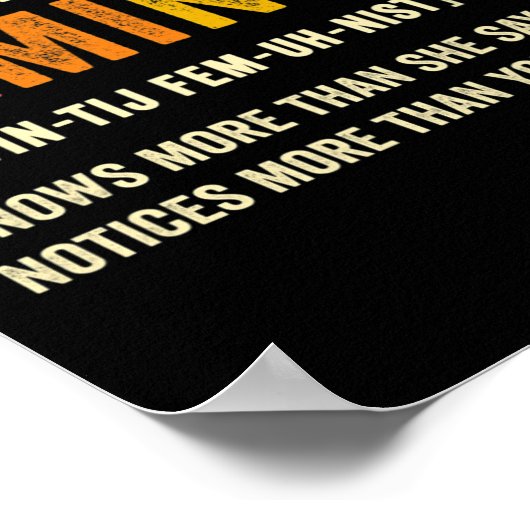 フェミニストの定義は彼女が言う以上に知っているレトロ ポスター (角)