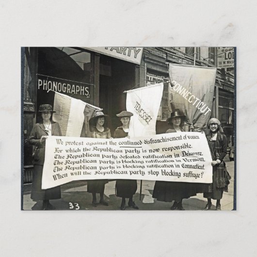 フェミニストの抗議の共和党員, 1920 ポストカード (正面)