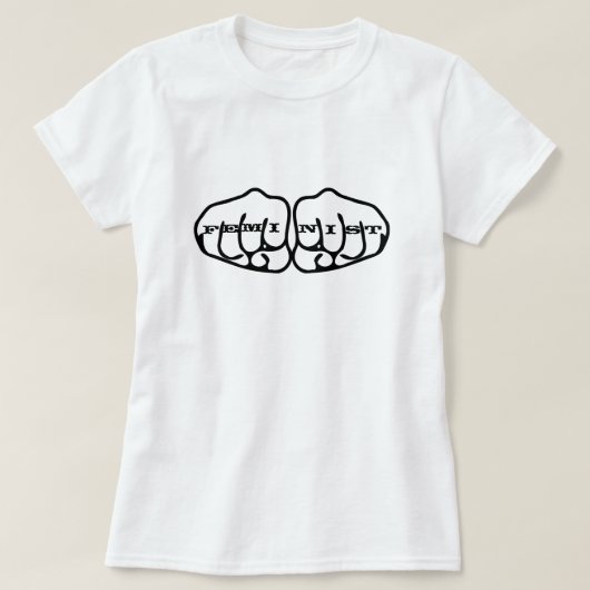 フェミニストの拳のタトゥーTシャツ Tシャツ (デザイン正面)