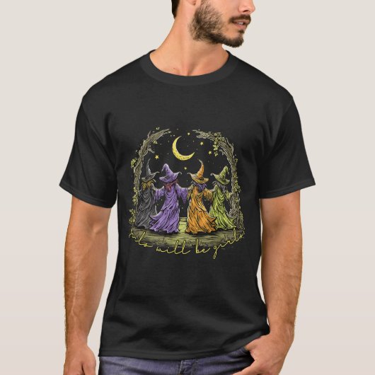 フェミニストの魔法使いハロウィン衣装で女の子は女の子らしく Tシャツ (正面)
