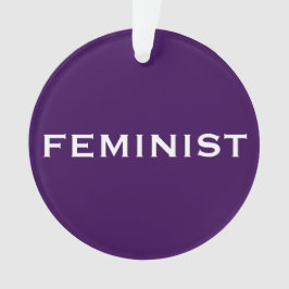フェミニストはっきりした、光と濃い紫の文字 オーナメント
