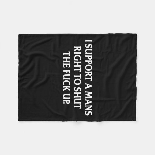 フェミニストを閉じ込める権利を支持すおもしろいる フリースブランケット (正面(横))