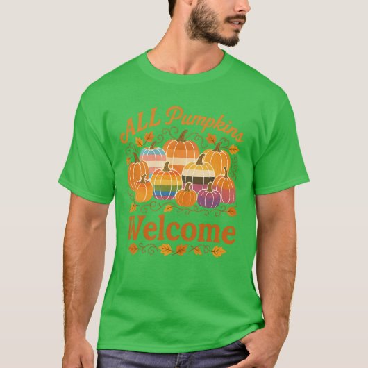 フェミニストギフトフラグ - かぼちゃ歓迎 Tシャツ (正面)