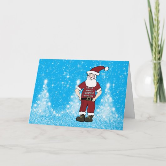 フェミニストサンタのクリスマスカード シーズンカード (正面)