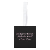 フェミニストピンクガーリーフェミニズム引用文 – 歴史 キューブオーナメント (正面)