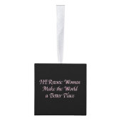 フェミニストピンクガーリーフェミニズム引用文 – 歴史 キューブオーナメント (右)