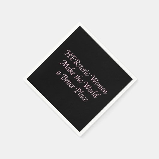 フェミニストピンクガーリーフェミニズム引用文 – 歴史 スタンダードカクテルナプキン (角)