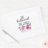 フェミニストフローラ感動的引用文バンパーステッカー 長方形シール (封筒)