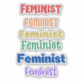 フェミニストプライド-おもしろいフォント – 透明な背景 シール (正面)