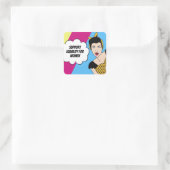 フェミニストポップ・アートのアートレトロ平等ウィメンズライツ引用文 スクエアシール (バッグ)