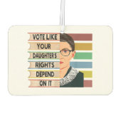 フェミニストルスバダーギンズバーグRBG引用文ガールウィズアンドビー カーエアーフレッシュナー (裏面)