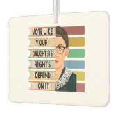 フェミニストルスバダーギンズバーグRBG引用文ガールウィズアンドビー カーエアーフレッシュナー (左)