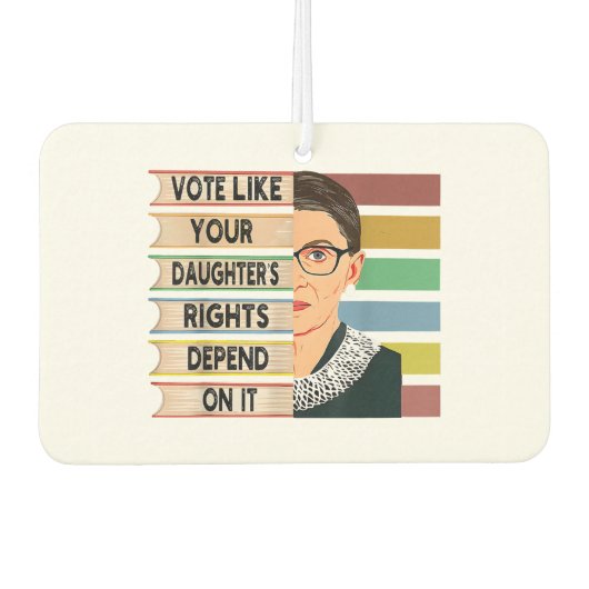 フェミニストルスバダーギンズバーグRBG引用文ガールウィズアンドビー カーエアーフレッシュナー (正面)