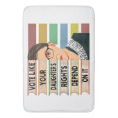 フェミニストルスバダーギンズバーグRBG引用文ガールウィズアンドビー バスマット (正面縦)