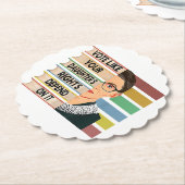 フェミニストルスバダーギンズバーグRBG引用文ガールウィズアンドビー ペーパーコースター (アングル)