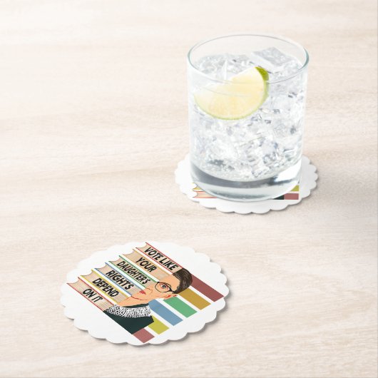 フェミニストルスバダーギンズバーグRBG引用文ガールウィズアンドビー ペーパーコースター (インサイチュ)