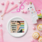 フェミニストルスバダーギンズバーグRBG引用文ガールウィズアンドビー ペーパープレート (パーティー)