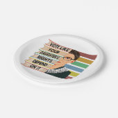 フェミニストルスバダーギンズバーグRBG引用文ガールウィズアンドビー ペーパープレート (アングル)