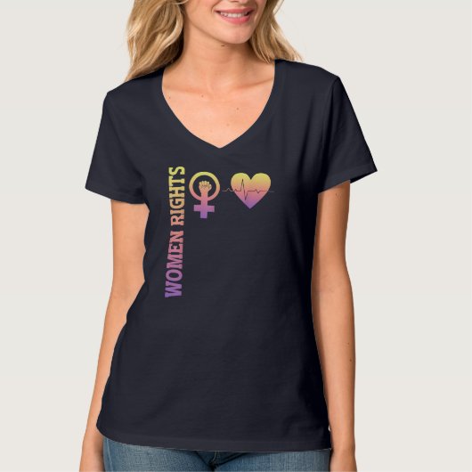 フェミニスト女性の権利女性のエンパワーメント女性S R Tシャツ (正面)